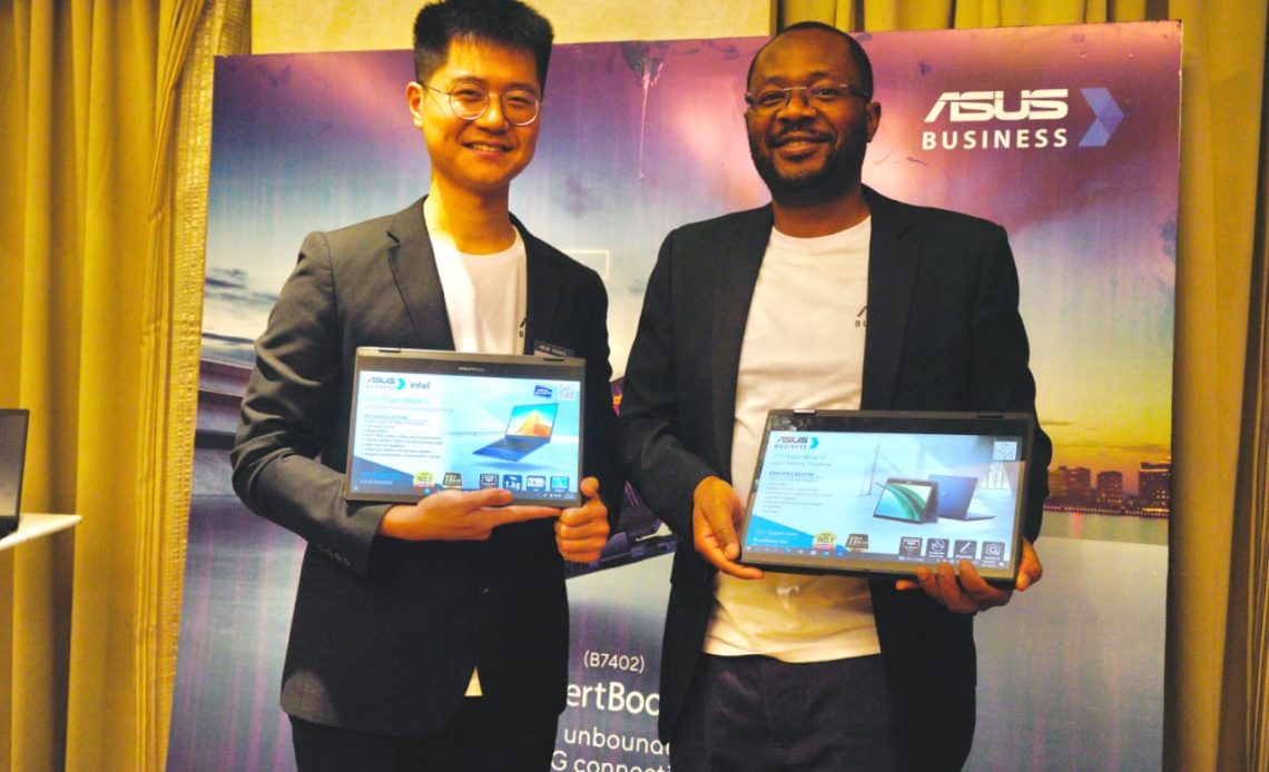 Mr. Simplice Zaongo Asus Country Manager - right, Edward Chen Asus Product Manager - left