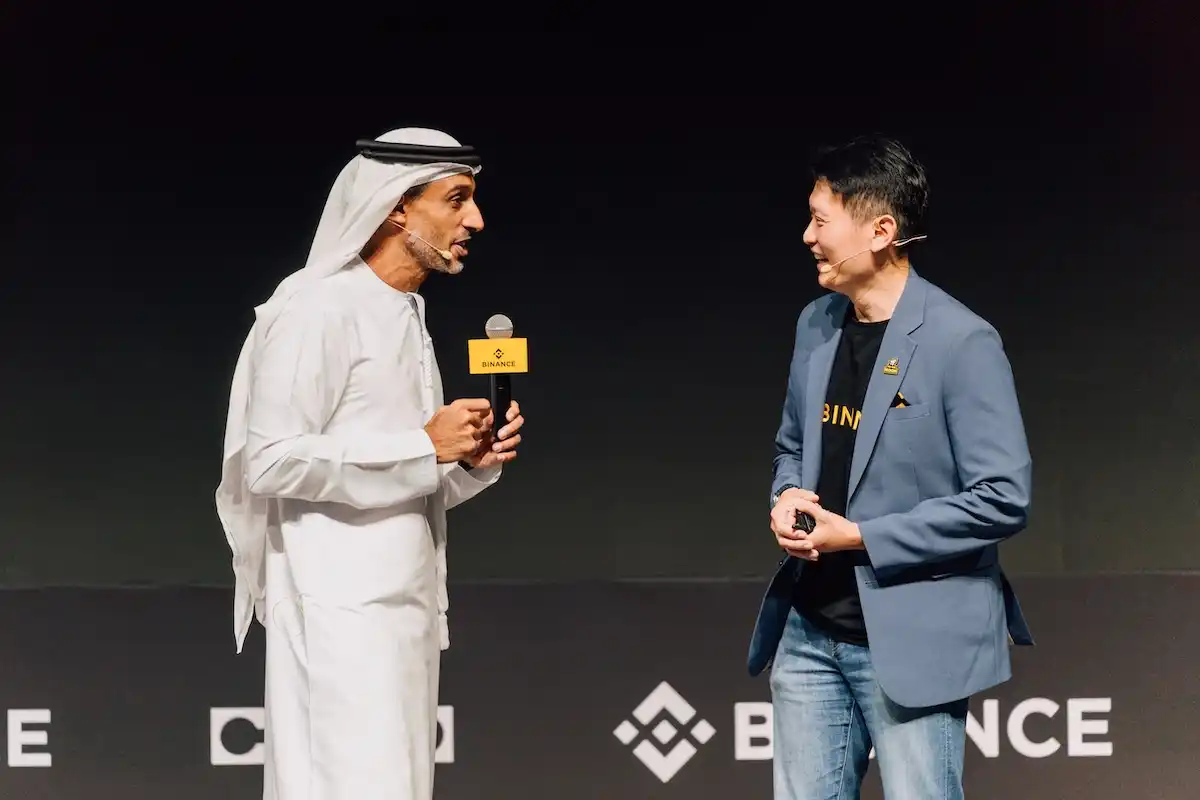 Binance CEO Richard Teng, Khalfan Behoul, the CEO of Dubai Future Foundation